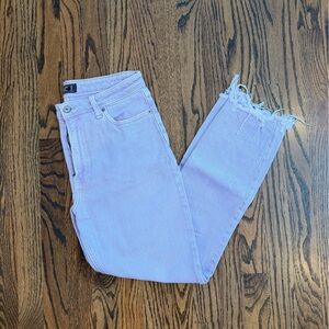 Abercrombie & Fitch Lilac Frayed-Hem Ankle Jeans